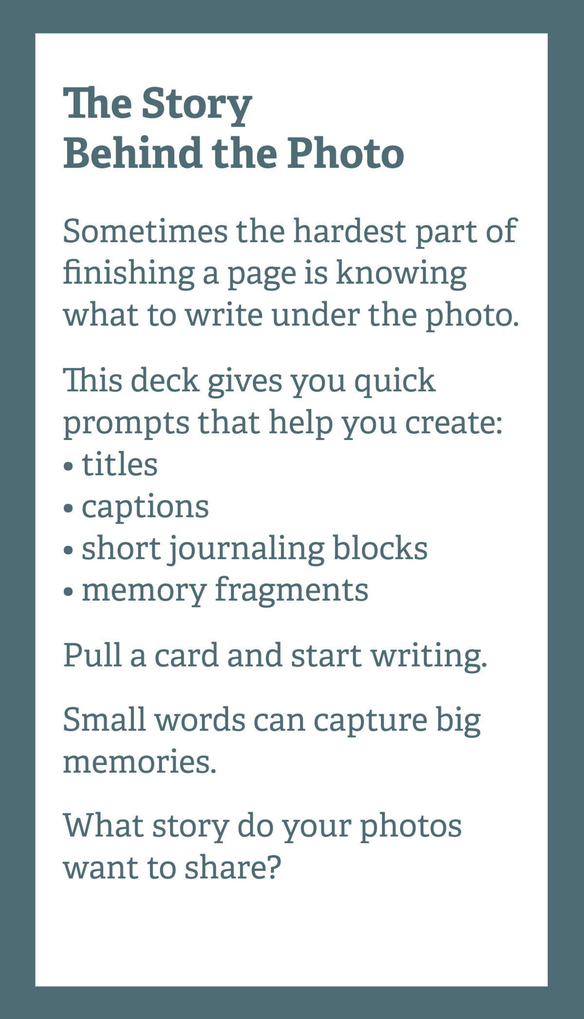 Write the Photo Story