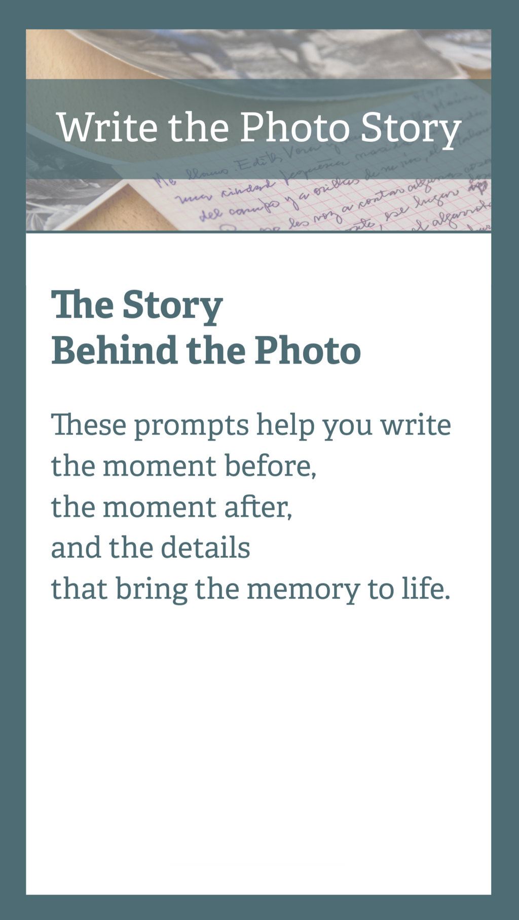 Write the Photo Story